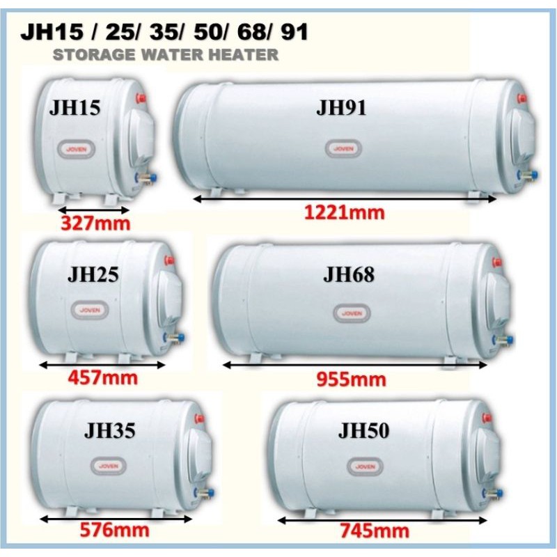 Joven Water Heater Storage (15L , 25L , 35L , 50L , 68L , 91L) | Shopee  Malaysia