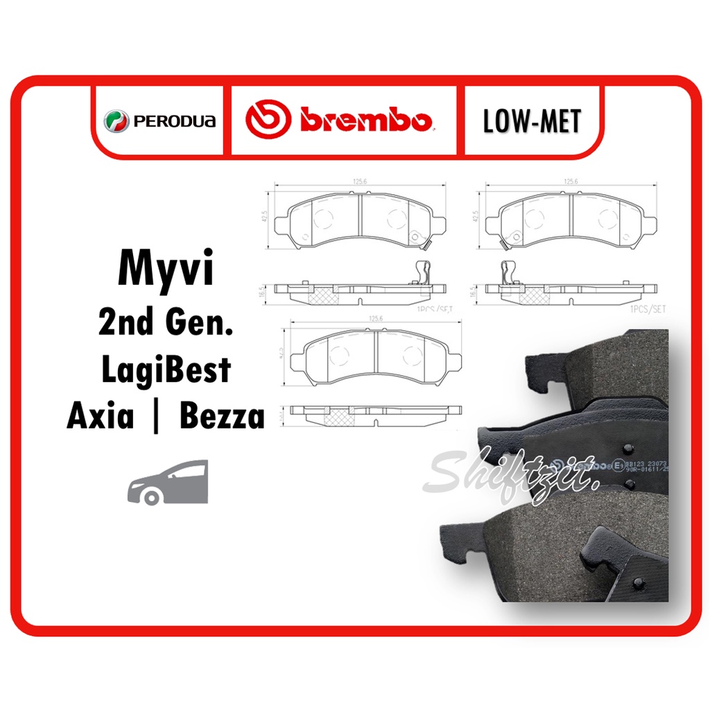 Brembo Front Brake Pads Perodua Myvi 2nd Gen Myvi Lagi Best Axia