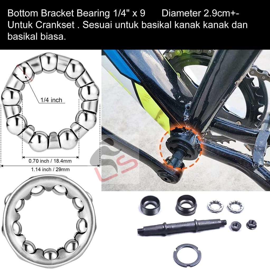 Bicycle Ball Bearing Basikal HeadSet/ Rim Hub /Crank Bearing Steel