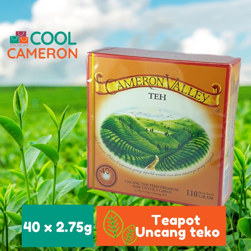 Tea bags Teapot Teh uncang teko Cameron Valley for 2 cups pot. CVTP40 ...