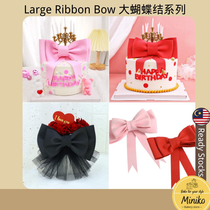 Big Ribbon bow cake decoration EVA ribbon birthday cake topper网红少女心EVA大 ...