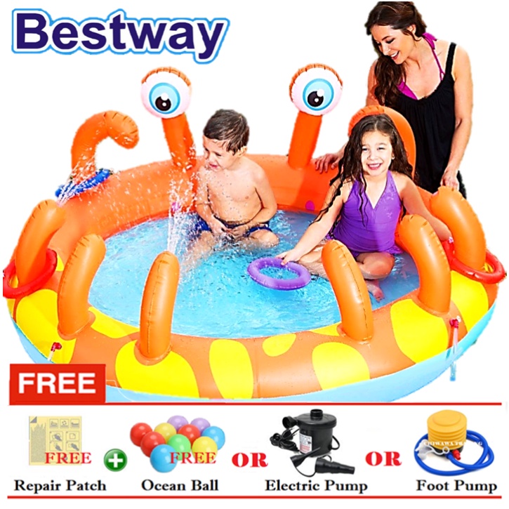 PROMOTION 53058 Inflatable Swimming Pool Kid Crab Playground Water ...