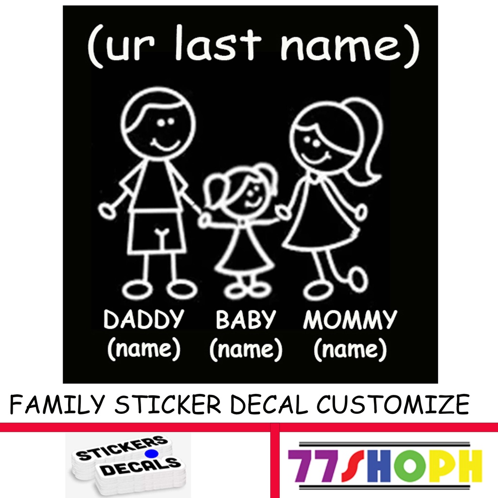 Family Car Sticker Decal Customize | Shopee Malaysia