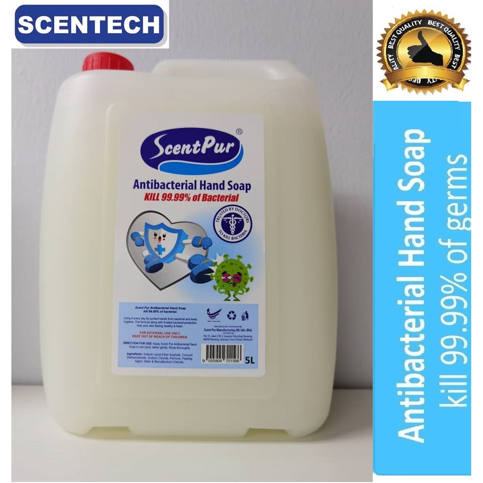 ScentPur Antibacterial Hand Soup Kills 99.9 of Bacterial 5L. Shopee Malaysia
