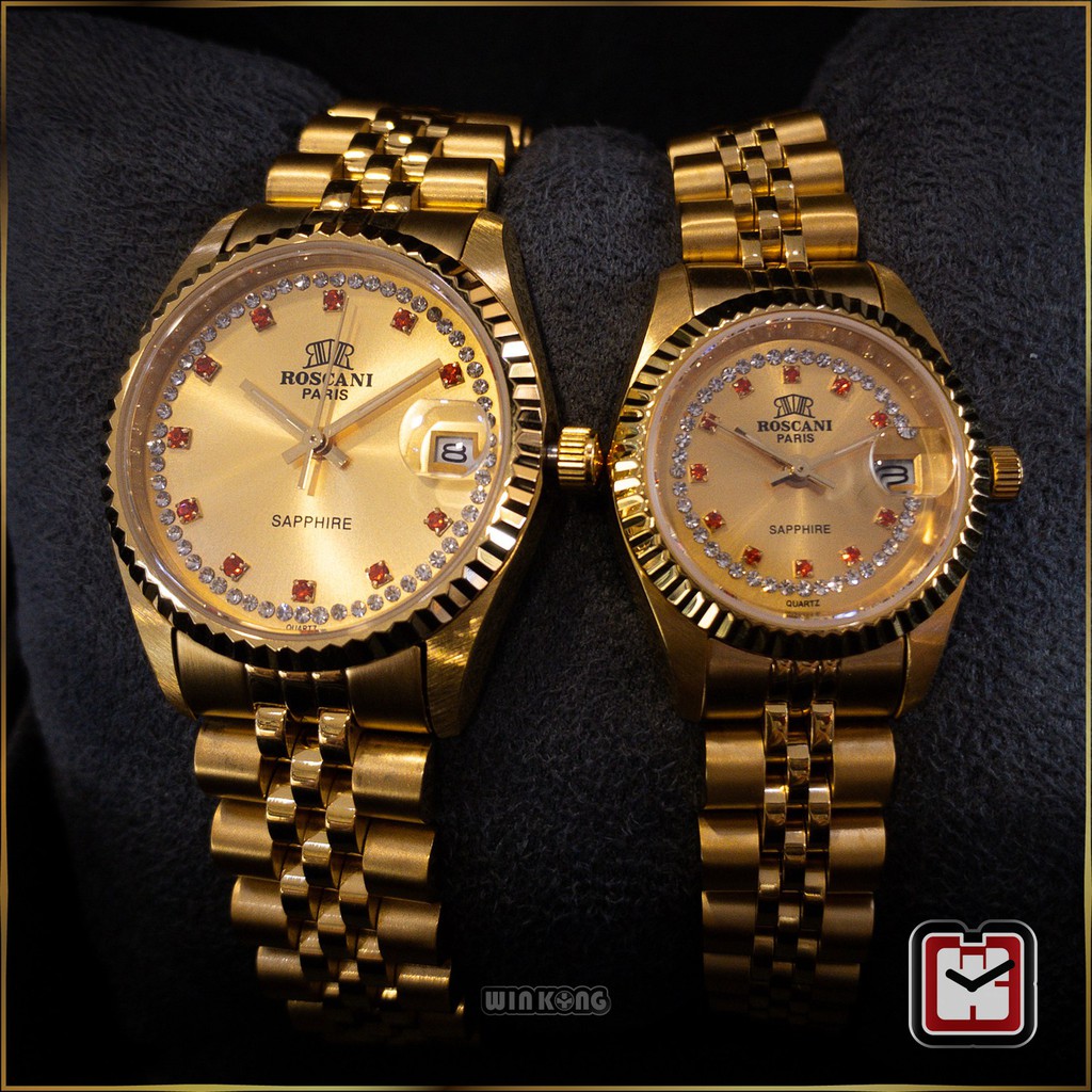 ROSCANI PARIS Couple Watch (23K GOLD PLATED)