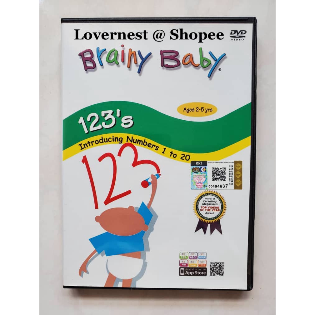 Brainy Baby DVD 123's Introducing Numbers 1 to 20 Age 2-5 Years gTqG ...