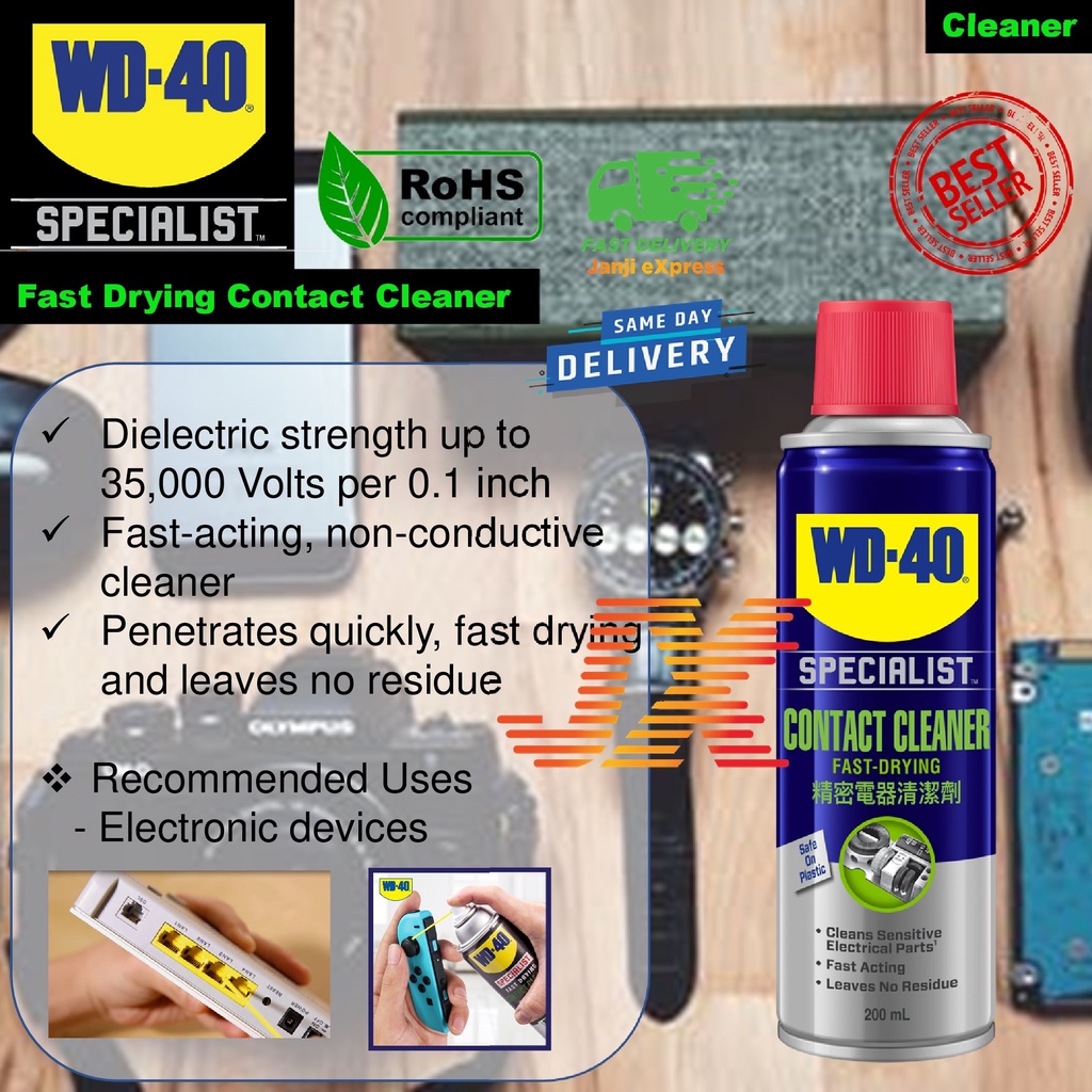 WD40 Specialist Fast Drying Contact Cleaner Spray 200ml WD-40 Joy Con ...
