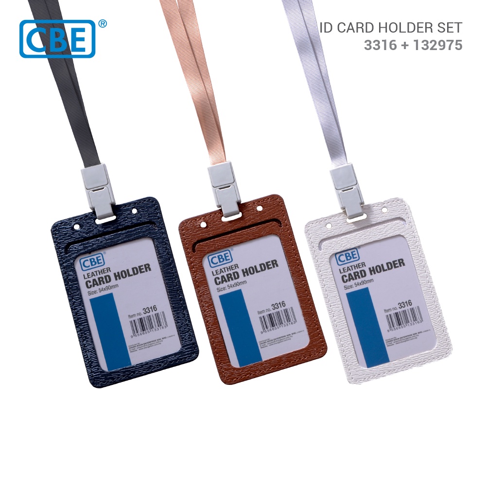 CBE Leather ID Card Holder | Name Tag Set (3316 Leather Card Holder ...