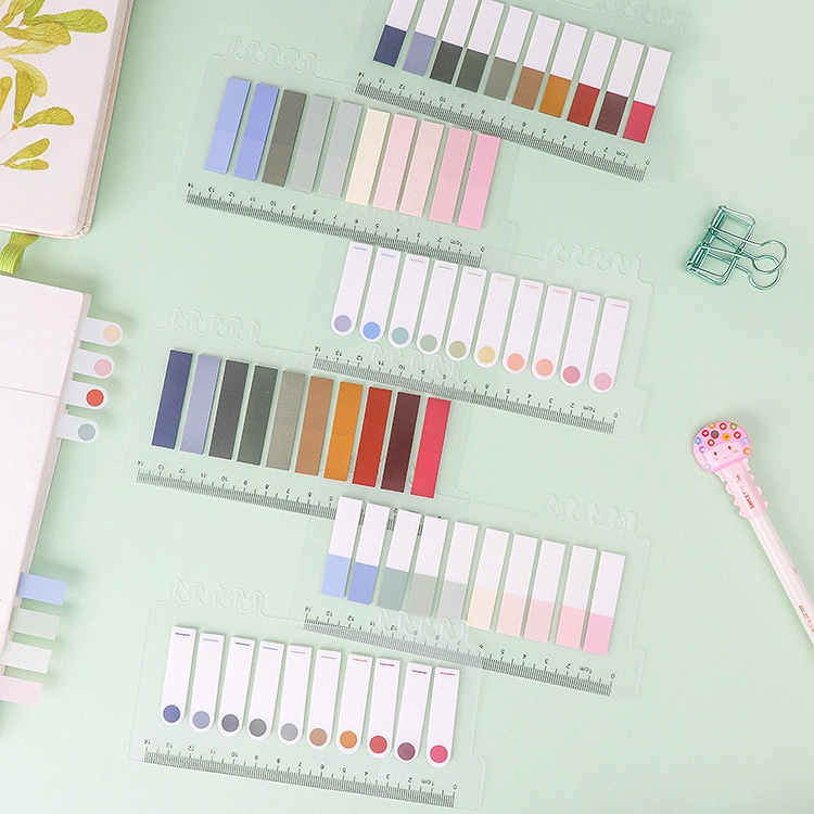 Sticky Index Tabs Morandi Sticky Tabs,Writable Page Notes with Ruler ...