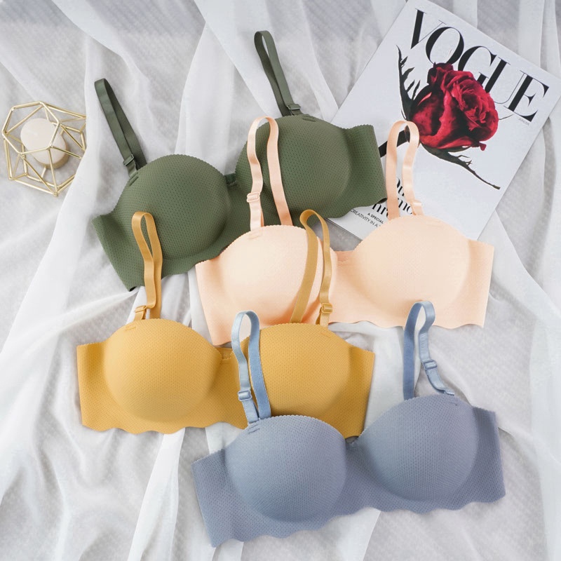 Sexy Push Up Bras Female Lingerie Wireless Seamless Underwear A/B Cup Solid  Color Invisible Bralette Strap Removable