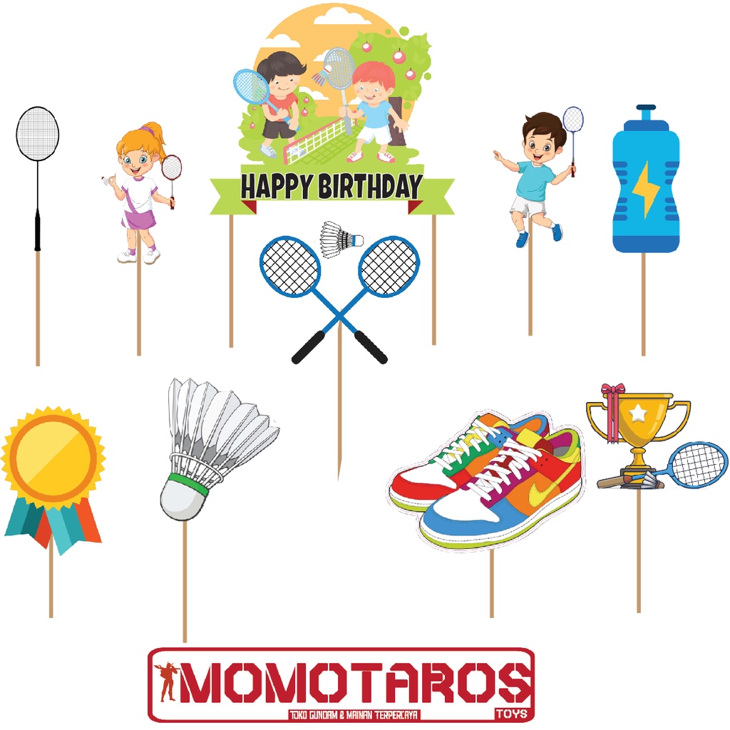 Badminton Cartoon cake Topper set | Shopee Malaysia