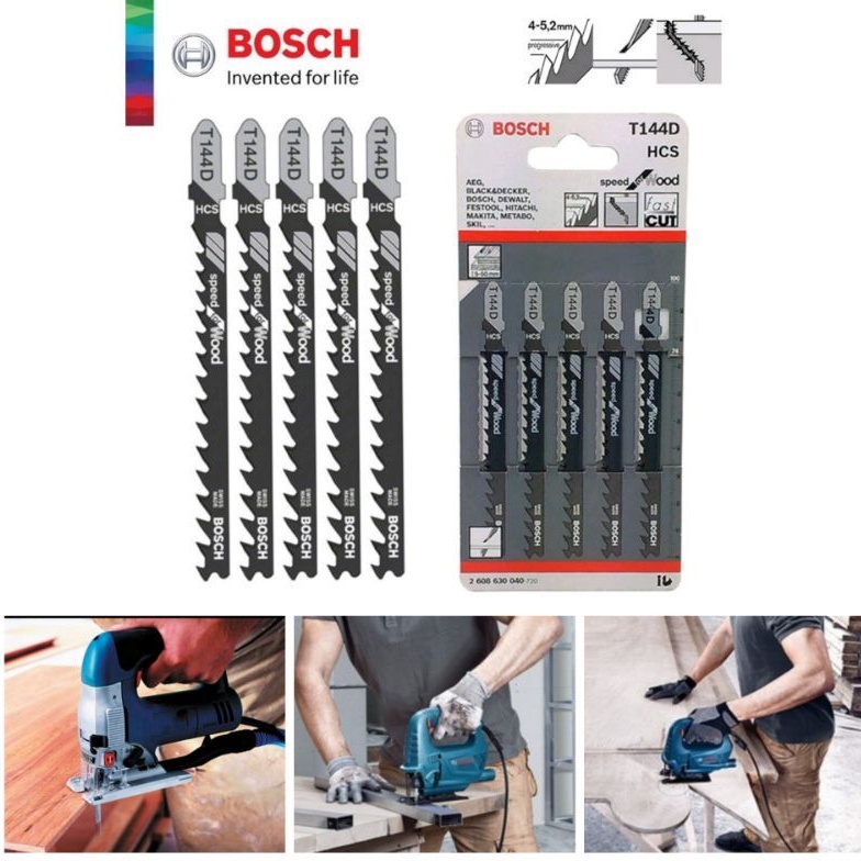 BOSCH T144D Jigsaw Blades Speed For Wood Cutting (5 Pcs) Shopee Malaysia