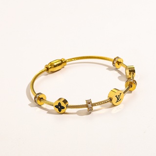 Louis Vuitton LV monogram bracelet bangles gold in 2023