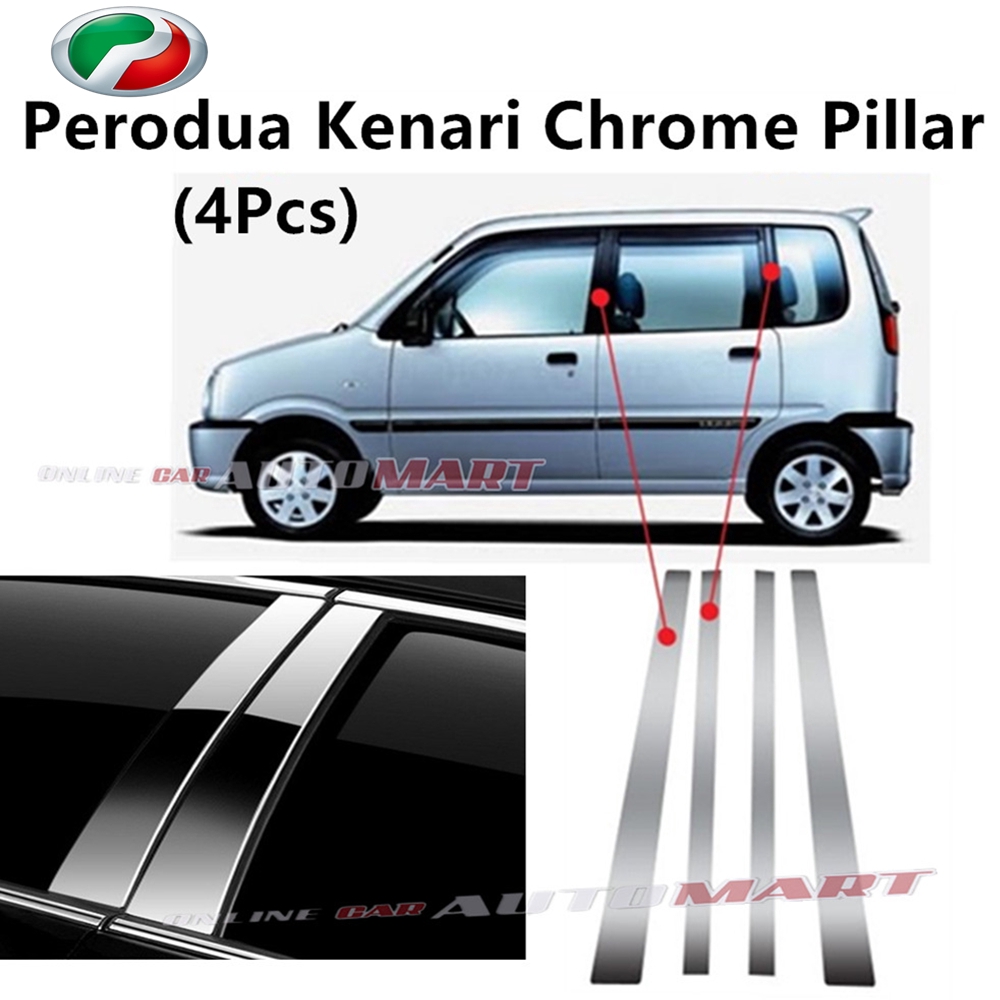 Perodua Kenari Car Chrome Door Window Pillar Trim Panel Chrome