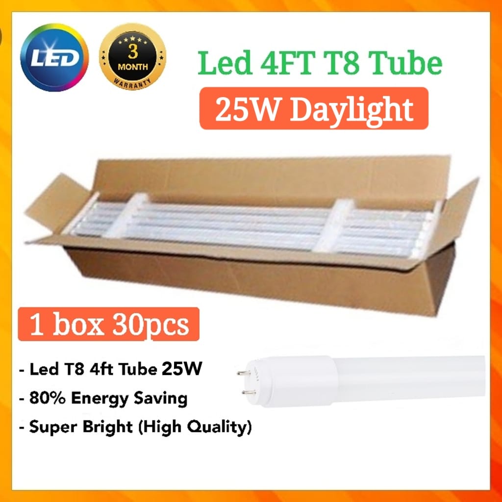 T8 LED Tube 4ft 25W LED Bulbs, LED Fluorescent Tube 6500K Daylight Glow ...