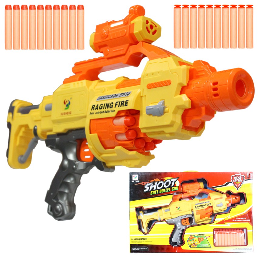 FEO SOFT BULLET GUN FIRE STORM Nerf Style ELECTRIC GUN Semi Auto Toy ...