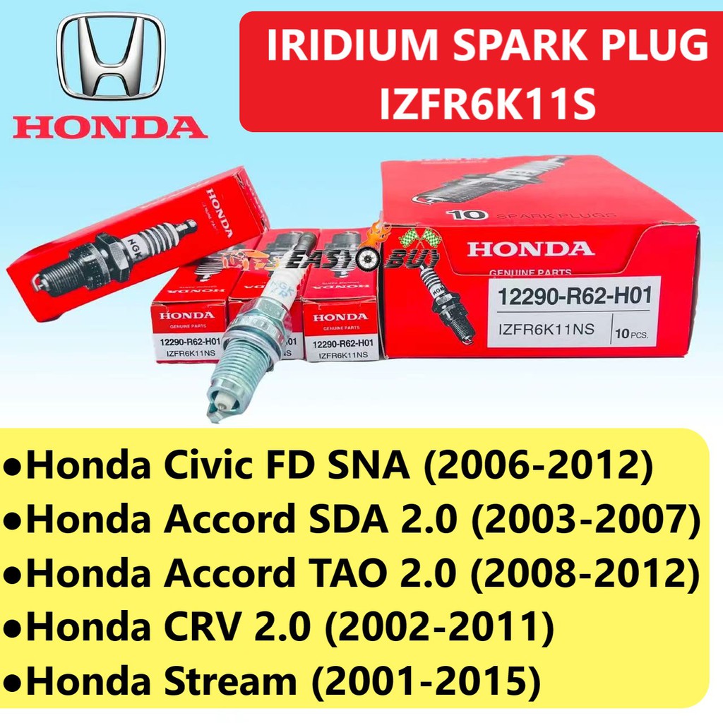 (100 ORIGINAL) Iridium Spark Plug IZFR6K11 Honda Civic FD / Accord