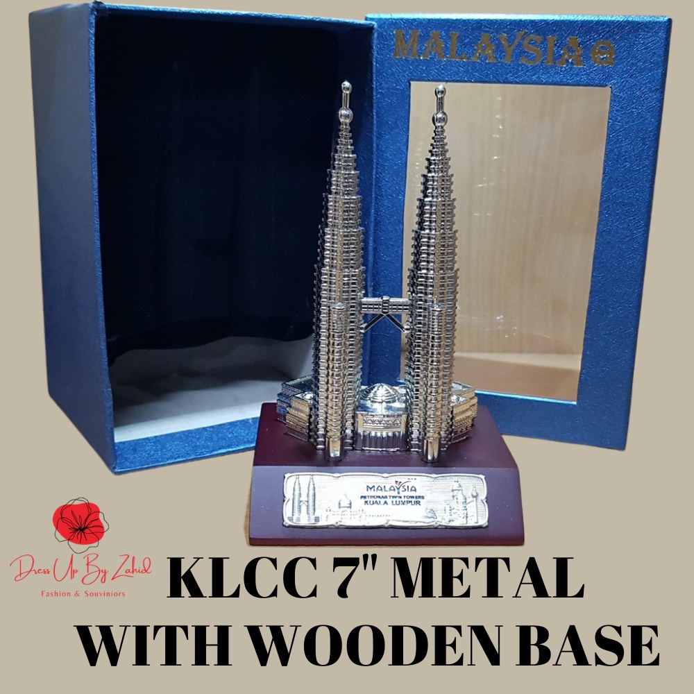 Ready Stock 🎁 KLCC Malaysia 7.5 Inches Metal Wooden Base Twin Towers ...