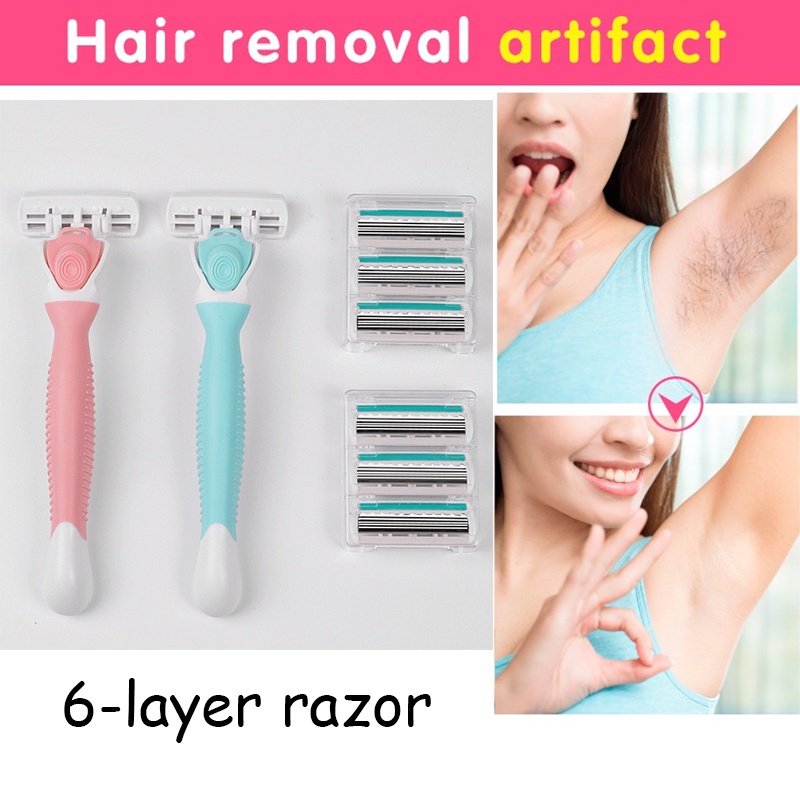 Manual Shaving Razor Women 6-layer Razor Shave Epilator Private Parts ...