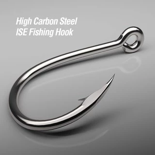 PROBEROS 20pcs Big Eye Single Hooks 6-4-2-1-1/0-2/0-3/0 High Carbon Steel  Fishing Hooks Barbed Sharp Fishhooks for Lure Pesca