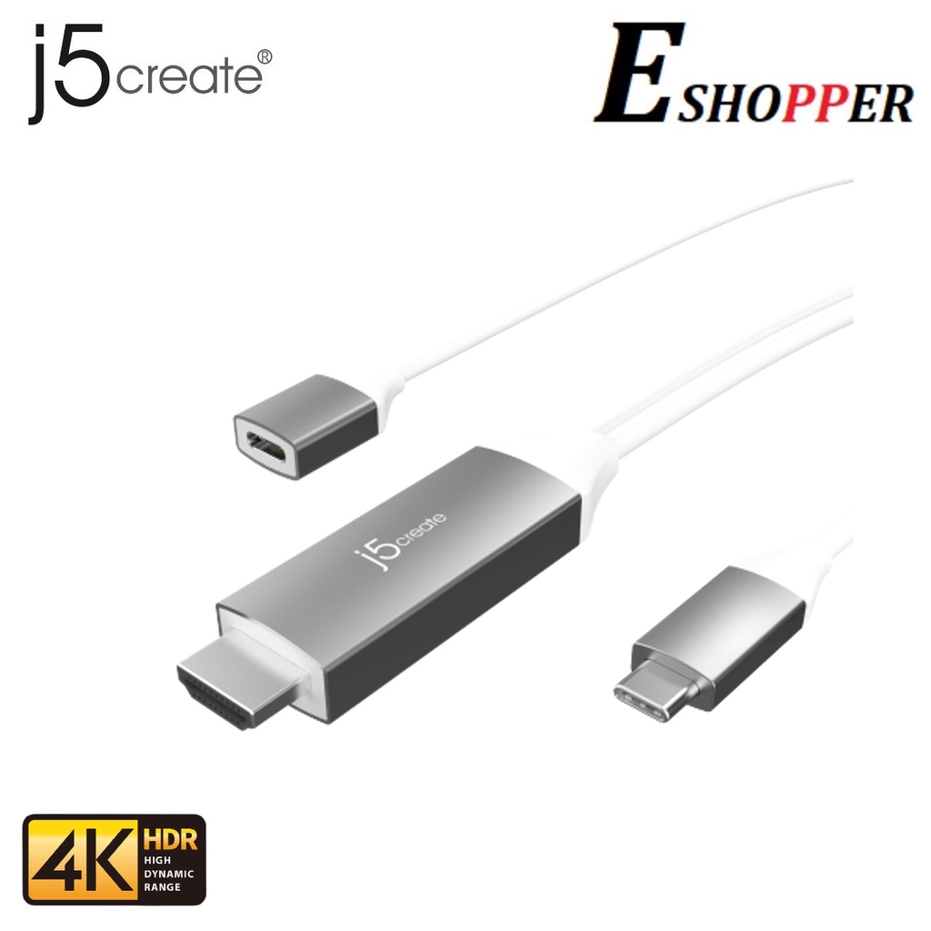 J5 CREATE JCC155G USB-C TO 4K HDMI CABLE WITH PD100W PASS-THROUGH ...