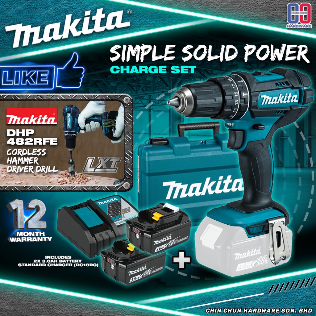 MAKITA DHP482RFE DHP482 CORDLESS HAMMER DRIVER DRILL MAKITA TOOLS