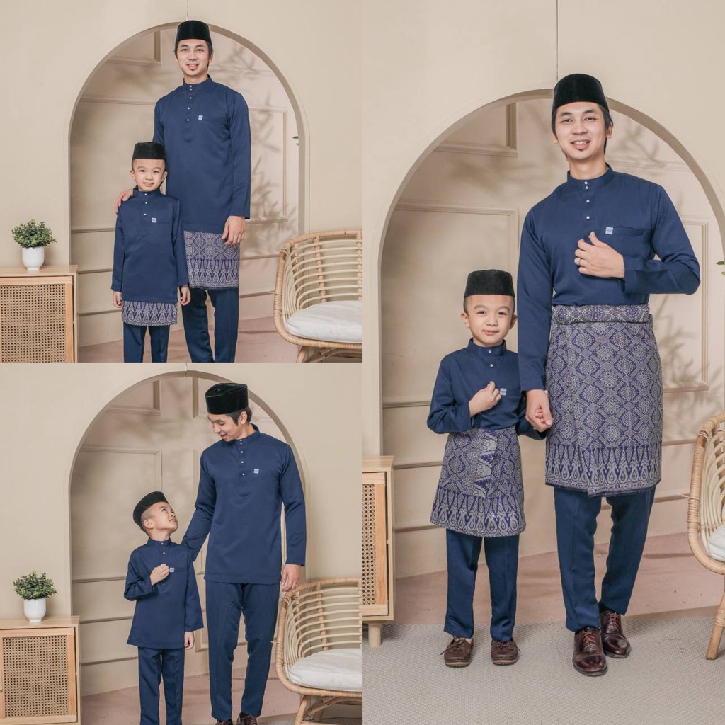 BAJU MELAYU SEDONDON | SET AYAH DAN ANAK | BAJU MELAYU SLIMFIT | BAJU ...