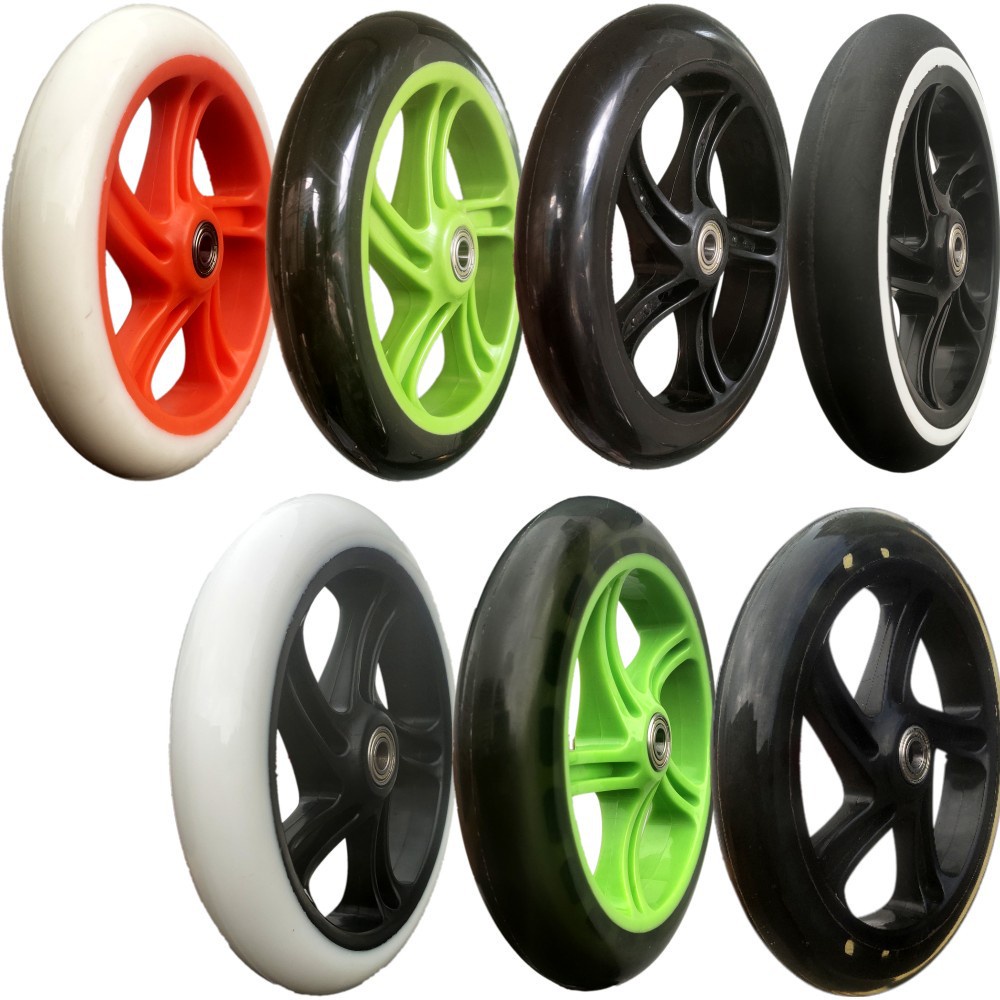 2 pcs 120 125 145 180 200mm Outdoor wear-resistant PU wheel scooter ...