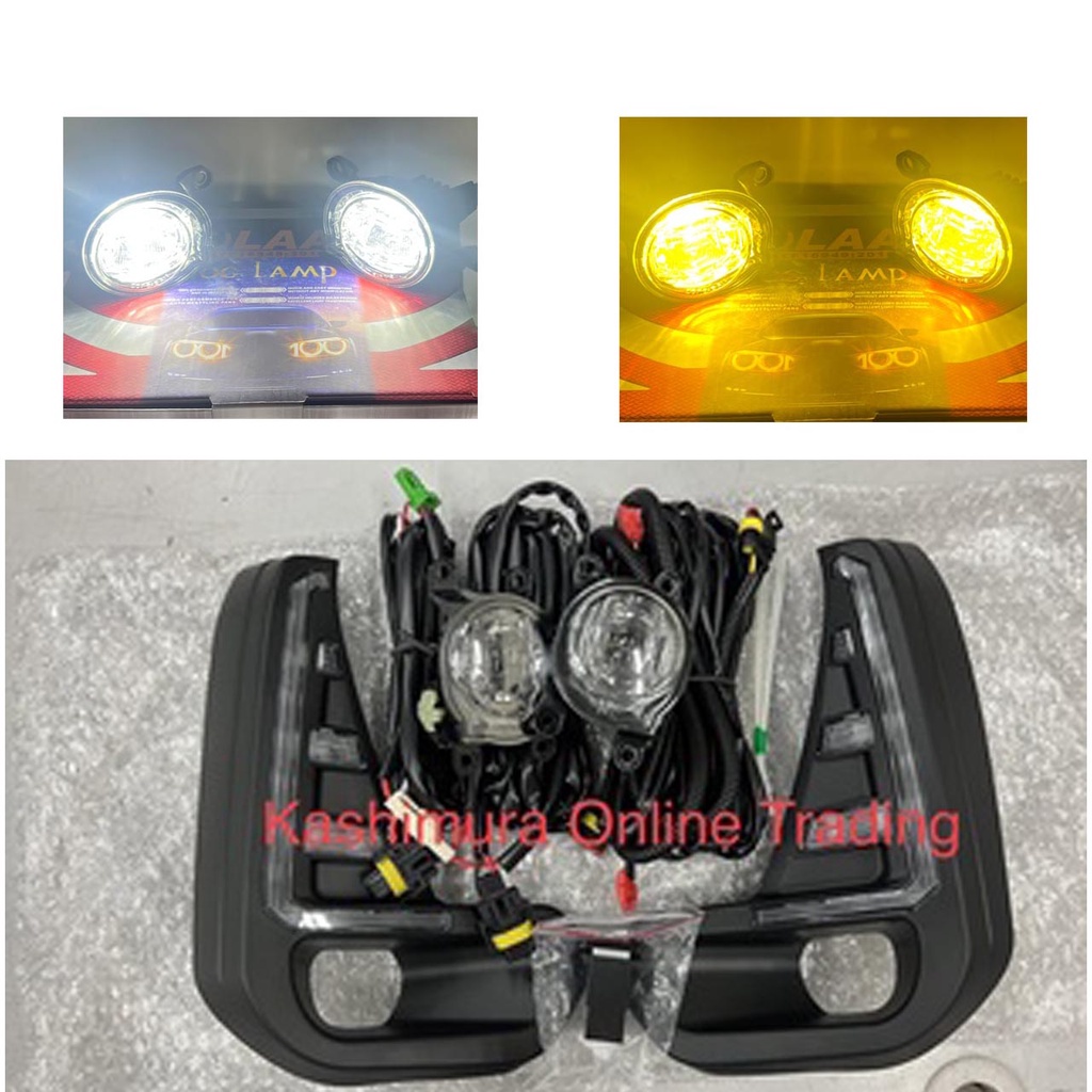 Dlaa Fog Lamp Cover With Led Drl Runing Signal Light For Toyota Hilux