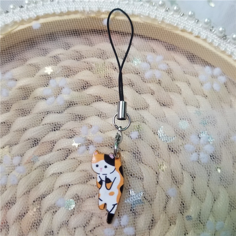 Cute Cat Smart Phone Strap Lanyards Decor KeyChain Mobile Phone Strap ...