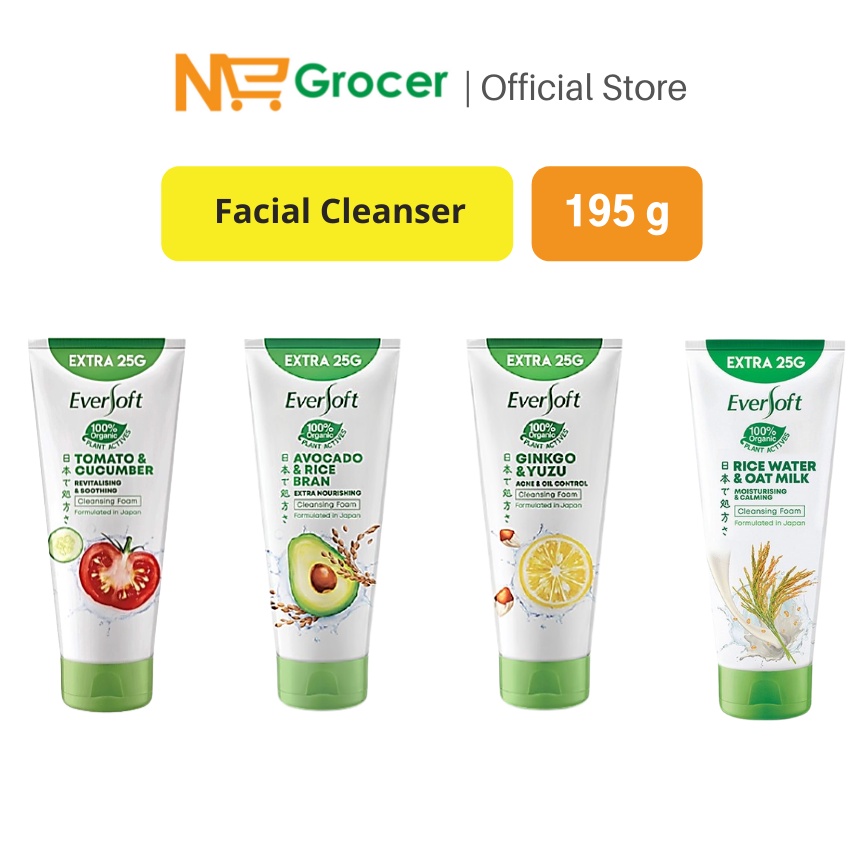 Eversoft Facial Cleanser 195g Tomato / Avocado / Ginkgo / Rice Water ...