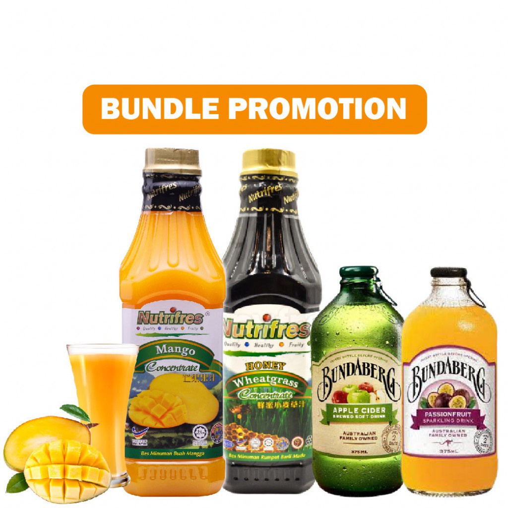 NUTRIFRES FRUIT JUICE + BUNDABERG APPLE CIDER SOFT DRINK + SPARKLING