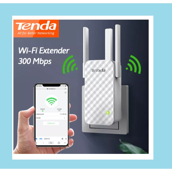 Tenda A12 Wireless Wifi Router Repeater Extender 300Mbps Wall Killer ...