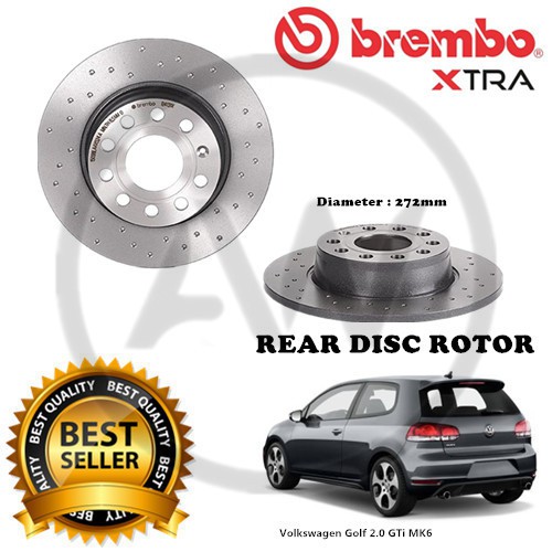 BREMBO XTRA Volkswagen Golf MK6 1.4 TSi 2.0 GTi Front Rear Drilled