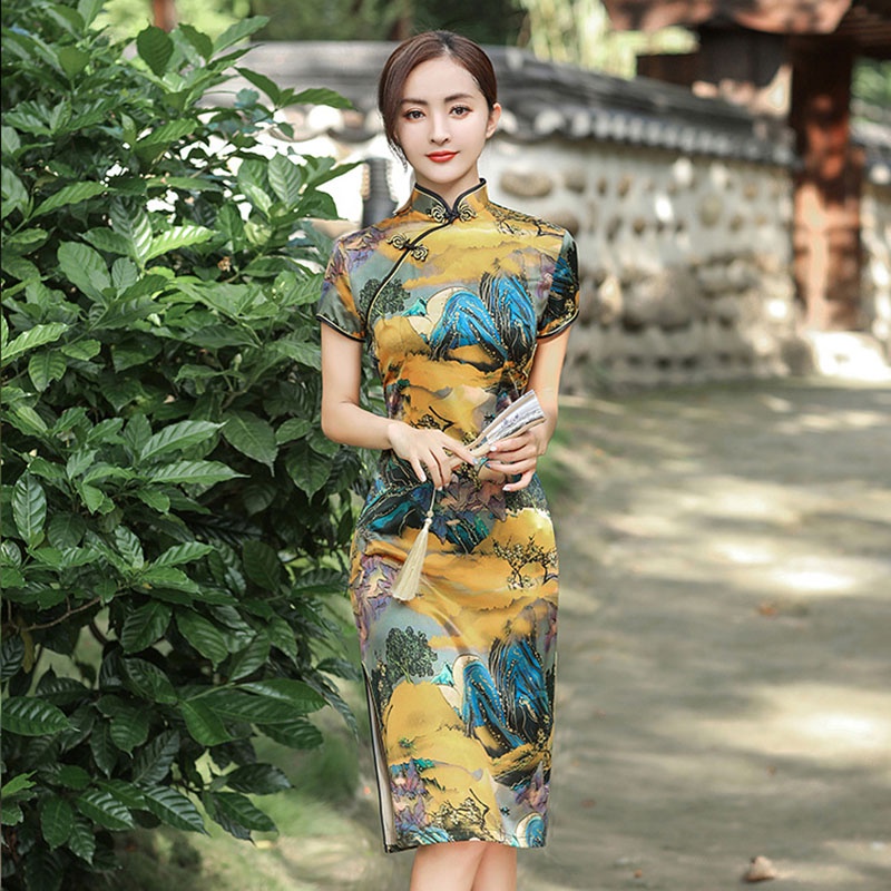 Chinese satin clearance dress