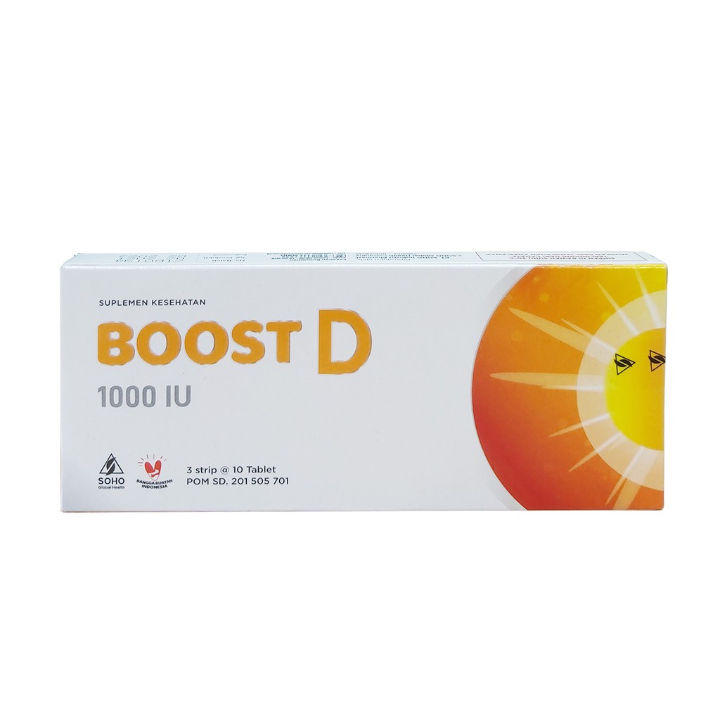 Boost D 1000 IU 10 tablets, vitamin D3. 1 strip contains 10 tabs ...