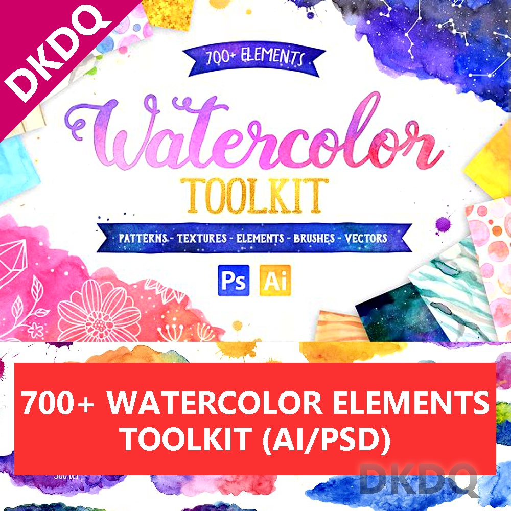 👾 Watercolor Painting Toolkit ATHENA0088 Graphic Design Bundle Set