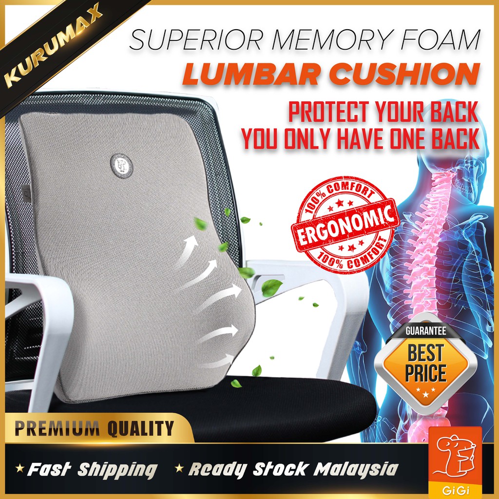 Space Memory Foam GiGi Seat Cushion Lumbar Back Support Gaming Chair Office  Chair Waist Support Pain Relief