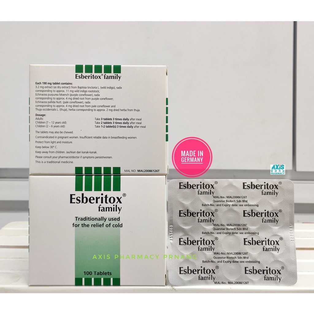 ESBERITOX FAMILY Chewable 100 Tablets Traditionally used for relief of ...