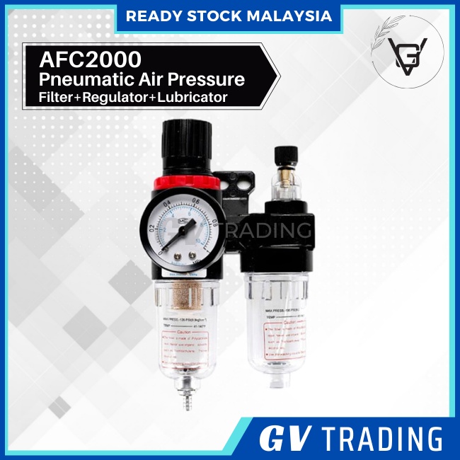 READY STOCK AFC2000 1/4" Pneumatic Air Drier Water Filter Air Regulator