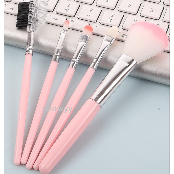 Sweet Pink Basic Makeup Brushes Set/ Berus Makeup Set 5pcs | Shopee ...