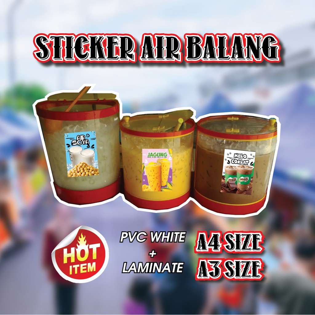 Vol3 Sticker Air Balang Murah Saiz A4 A3 Hot Item Shopee Malaysia 7331