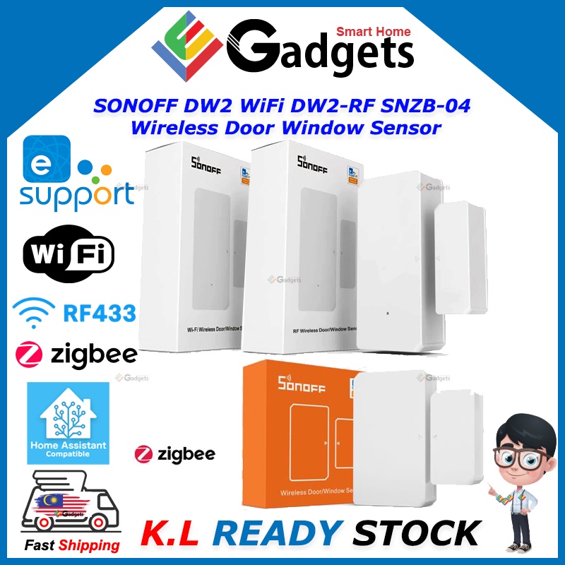 Sonoff Dw2 Wifi Dw2 Rf Snzb 04 Wireless Door Window Sensor Work With Ewelink Shopee Malaysia 7252