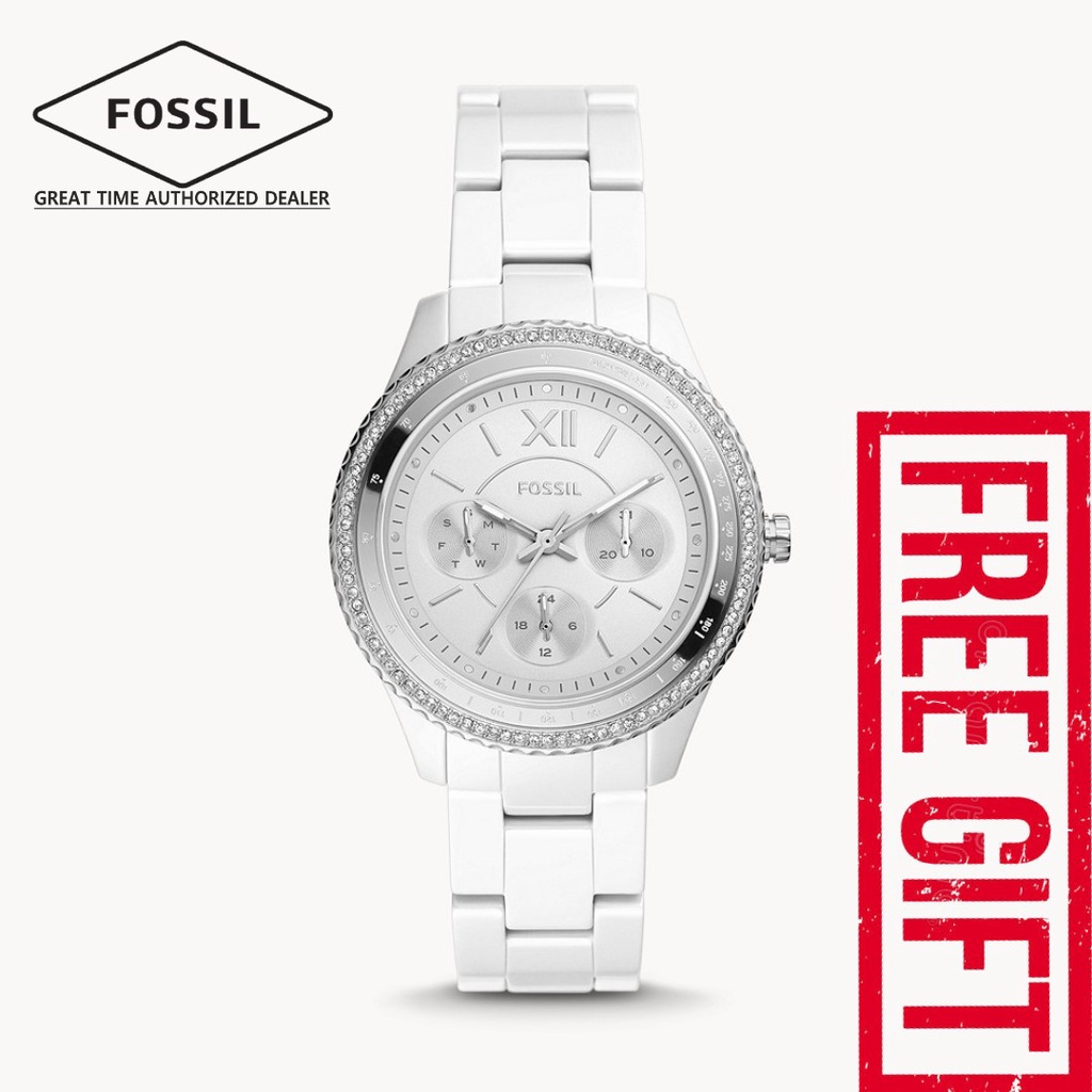 Fossil Watch CE1113 Stella Multifunction White Ceramic Ladies