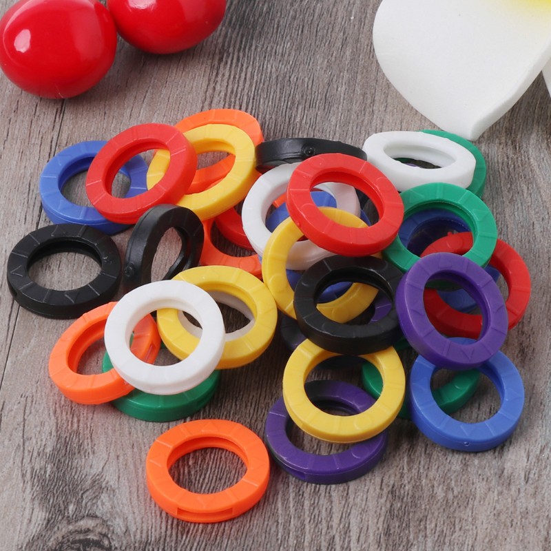 WER 24Pcs Plastic Key Cap Tag Sleeve Rings Identifier Label ID Perfect ...
