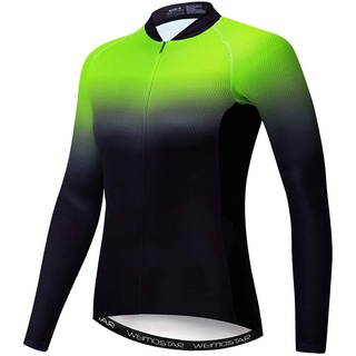 Women Anti-UV Cycling Jerseys Gradient JPO Long Sleeve Mountain Bike Shirts  Breathable Cycling Clothing MTB Jersey