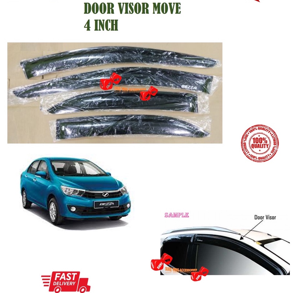 PERODUA BEZZA DOOR VISOR MOVE 4 INCH | Shopee Malaysia