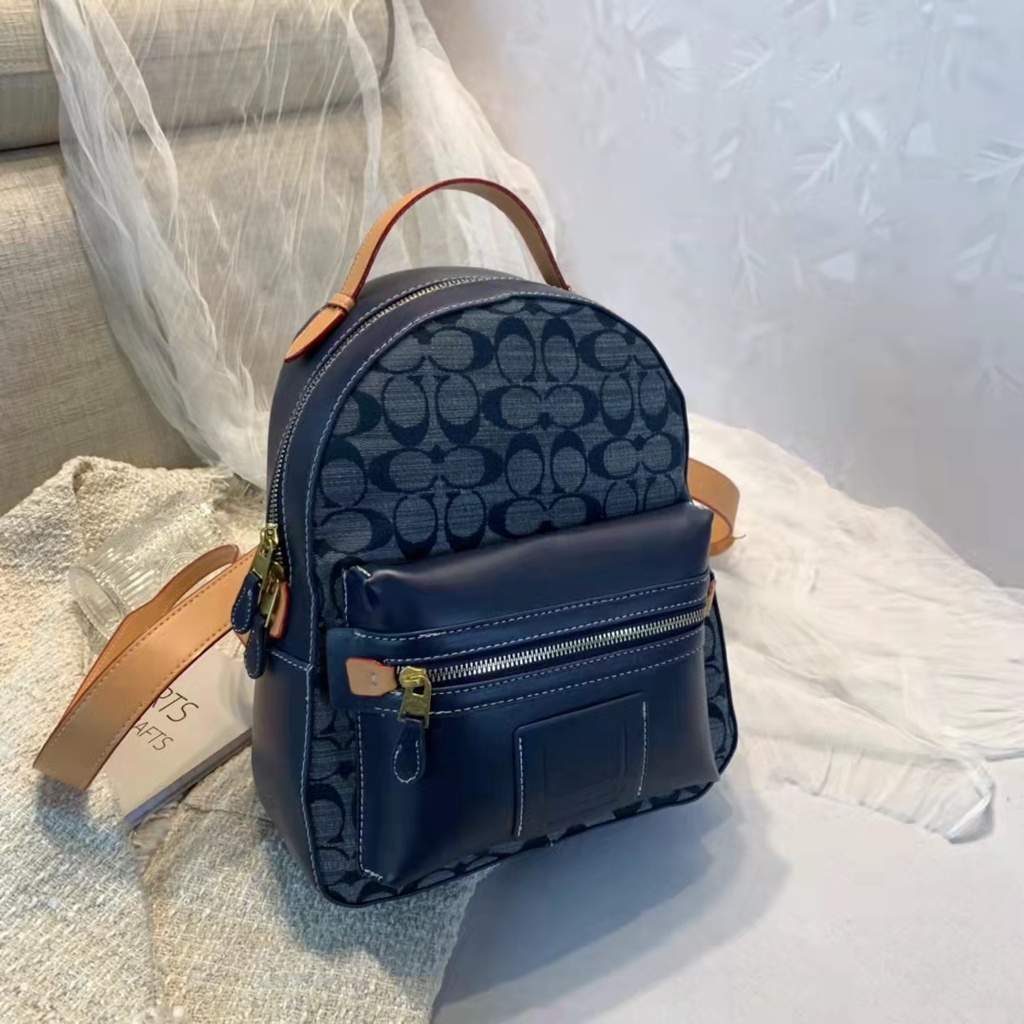 Coach Jordyn Backpack Leather Signature Women Zip Bag Shopee Malaysia