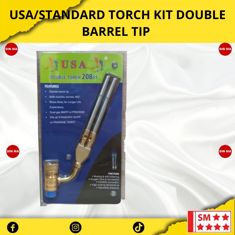 USA MAPP & OXYGEN BRAZING TORCH KIT FREE SILVER ROD X 5PCS (MAPP PRO