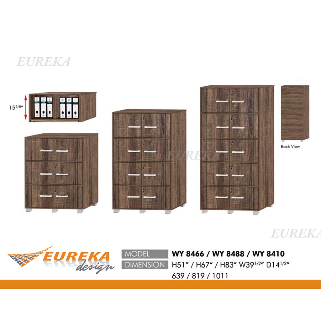 EUREKA 3ft File Storage Cabinet Locker Swing Door Multi Purpose Shelf ...